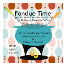 Fondue Time! Personalized Invitation