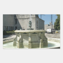 Fontaine de bibliothèque de Southampton Autocollant En Rectangle