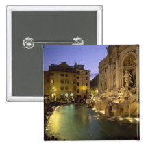 Fontaine de TREVI la nuit, Rome, Latium, Italie Pin's