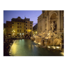 Fontaine de TREVI la nuit, Rome, Latium, Italie Cartes Postales