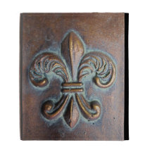 Fonte Métal-Regard Fleur de Lis de Faux Coques iPad