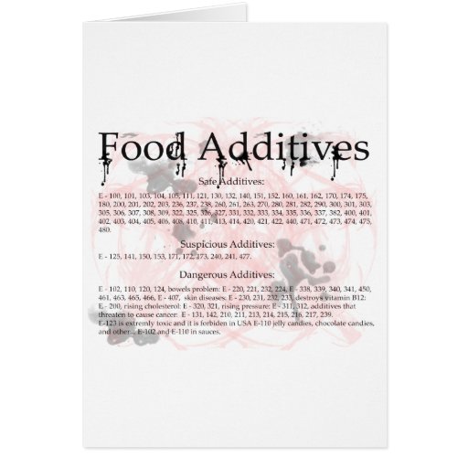 food additives cards