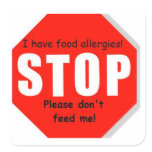 Food Allergy Stop Sign Stickers