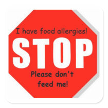 Food Allergy Stop Sign Stickers