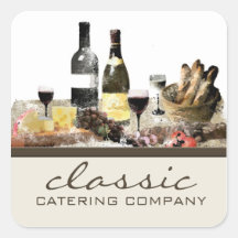 Food and wine chef catering package label sticker