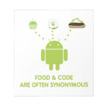 Food & Code Are Often Synonymous (Bug Droid) Memo Notepad