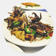 Food Dim Sum Squid Round Sticker