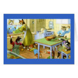 Food Fight at the Kitty Household Greeting Card