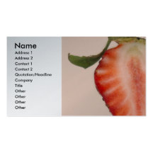 Food - Fruit - Slice of Strawberry Business Card Templates