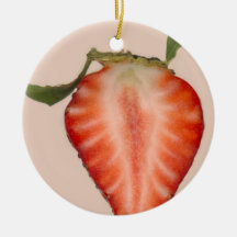 Food - Fruit - Slice of Strawberry Ornaments