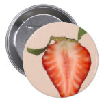 Food - Fruit - Slice of Strawberry Pinback Button