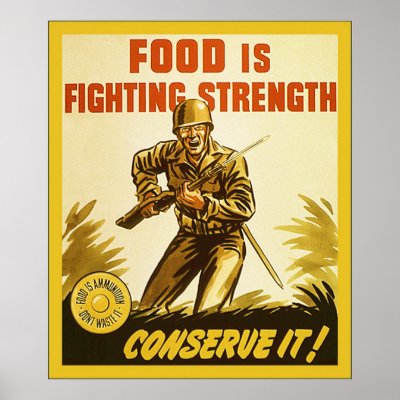 Food is Fighting Strength ~ Vintage WW2 Poster by VintageFactory