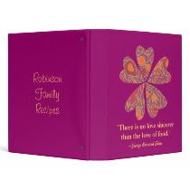"Food is Love" recipe binder
