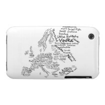 Food Map of Europe Iphone 3 Case-mate Case