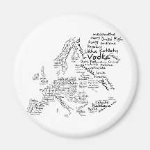 Food Map of Europe Refrigerator Magnets