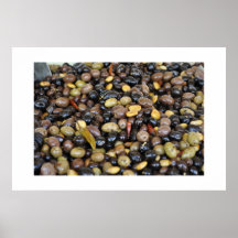 Food Olives Hot Peppers Black Kaki Green Poster