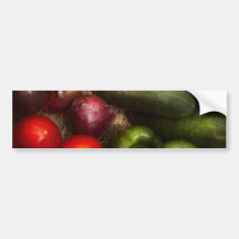 Food - Onions, Tomatoes, Peppers, and Cucumbers Bumper Sticker