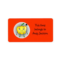 Food owner labels ( angry yellow pepper )