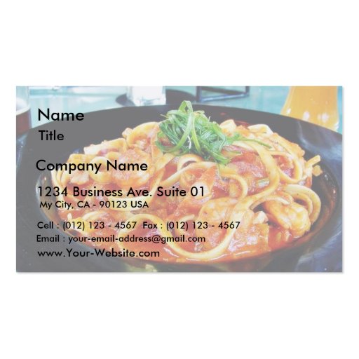 Food Pasta Shrimp Business Card