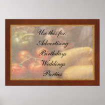 Food - Peppers, Tomatoes, Squash and Turnips Poster