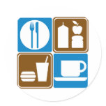 Food Services Highway Signs Collection Round Sticker