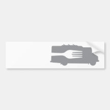 Food Truck: Side/Fork (Grey) Bumper Stickers