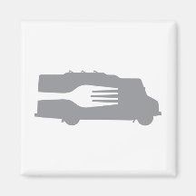 Food Truck: Side/Fork (Grey) Magnets