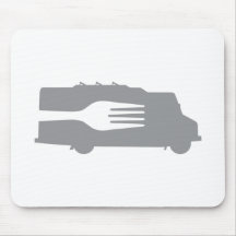 Food Truck: Side/Fork (Grey) Mousepad