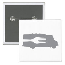 Food Truck: Side/Fork (Grey) Pinback Button