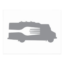Food Truck: Side/Fork (Grey) Post Cards