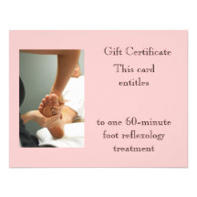 Foot Massage Gift Certificate Custom Invitation