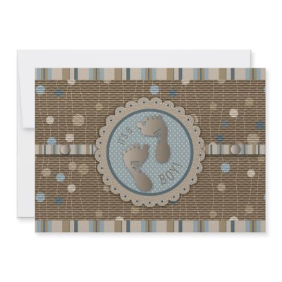 Foot Prints Boy Baby Shower Invitation by holidayparade