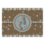 Foot Prints Boy Thank You Note Business Card Templates