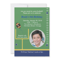 FOOTBALL All Stars Boys Sports PHOTO Birthday Invitations
