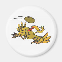 Football and Turkey Refrigerator Magnet