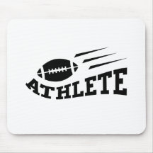 Football athlete black print mousepad