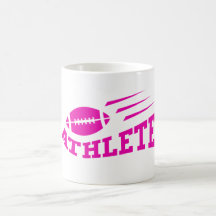 Football athlete pink print mugs