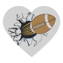Football Burst T-shirts and Gifts Heart Stickers