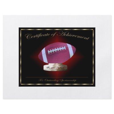 Football Certificate of Achievement Personalized Flyer by Firecrackinmama