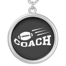 Football coach design - white print necklaces