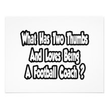 Football Coach Joke...Two Thumbs Custom Invitations