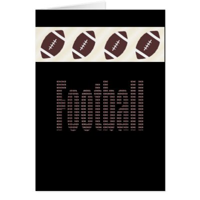 Football Fan Card Black and White by karenwhiteskreations