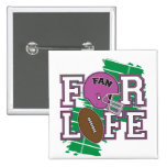 Football Fan Purple Pinback Button