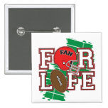 Football Fan Red Pinback Button