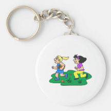 Football girls rule! keychain