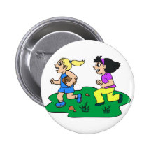 Football girls rule! pinback buttons