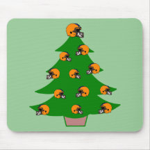 Football Helmet Christmas Tree Mouse Pads