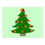 Football Helmet Christmas Tree Post Card