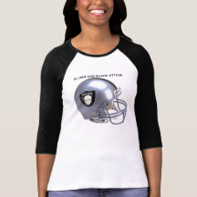 FOOTBALL HELMET - SILVER AND BLACK ATTACK T-SHIRTS