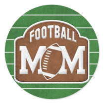 Football Mom Round Stickers